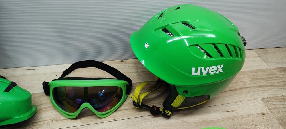 KOMPLET Narty Atomic 80 cm Buty 28 Kask Gogle Kijki