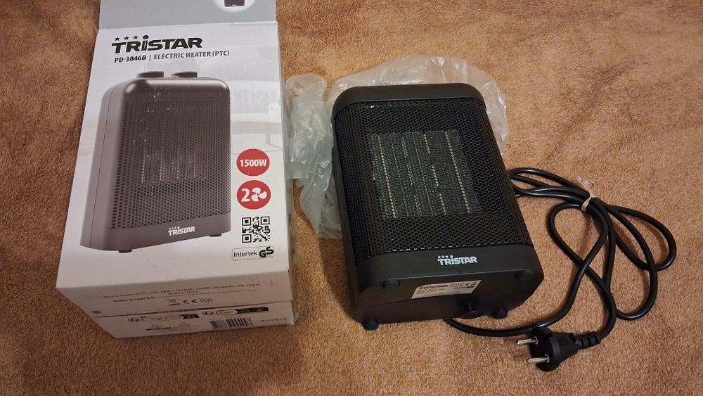 Grzejnik ceramiczny, farelka, Tristar PD-3846B 1500W energooszczędny