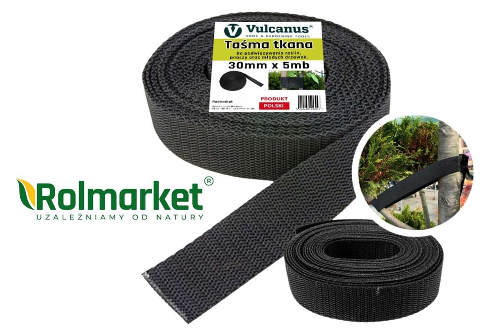 TAŚMA OGRODNICZA 3cm 4cm 5cm mocna tkana do podwiązywania roślin drzew