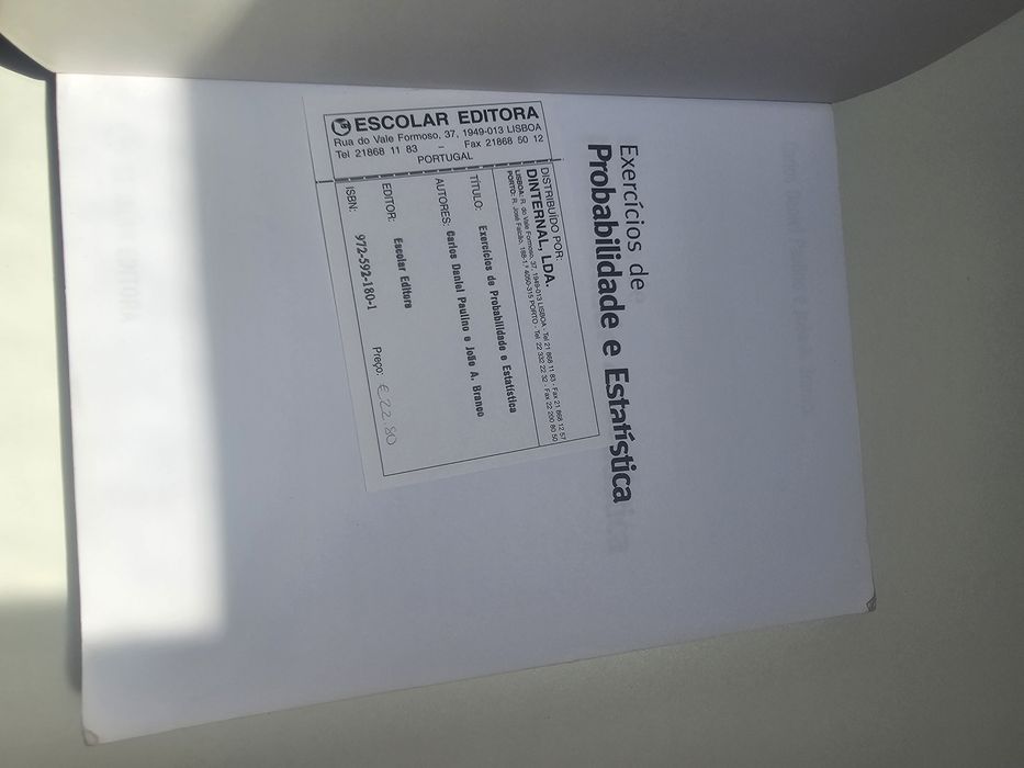 Livro "Exercícios de Probabilidade e Estatística" — Carlos Daniel Paulino e João A. Branco