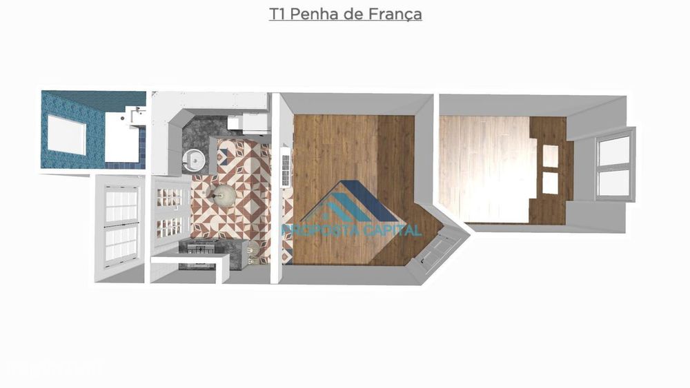 Para Recuperação Total - Apartamento T1 com pátio