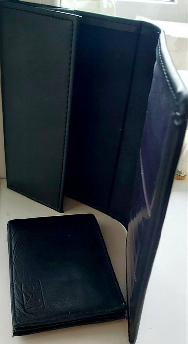 Комплект Мужской кожанный кошелек с кожаной борсеткой