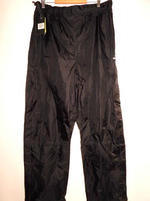 Spodnie wiatroszczelne wodoodporne ortalionowe czarne Trojan 4XL