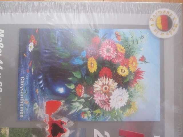 puzzle 2 x 1000 szt. kwiaty i zamek - nowe na prezent gratis wysyłka
