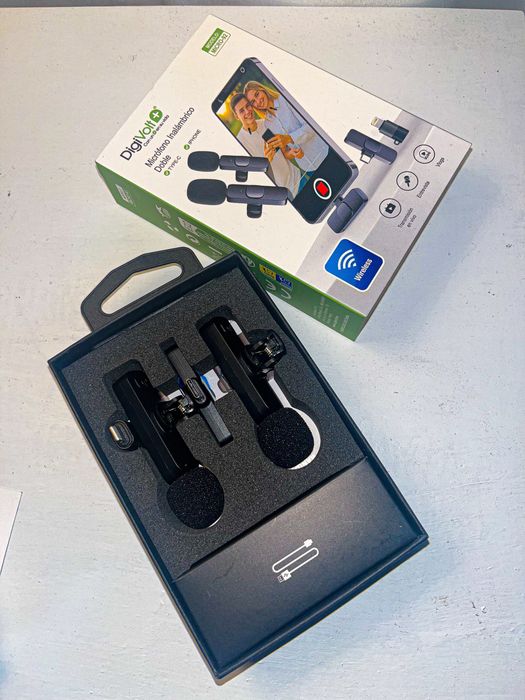 Microfone Sem Fios DigiVolt+ Micro-92 (iPhone e USB-C) - Como Novo