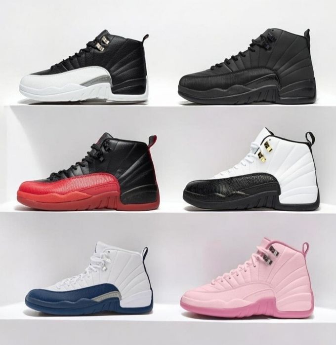 р36-45 Кросівки Air Jordan 12 Retro Black White Red
