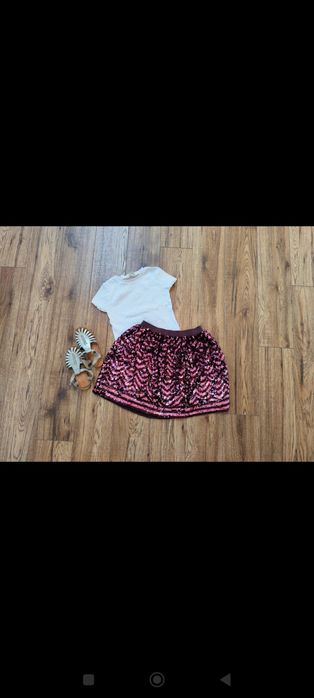 Cekinowa spódnica 146 152 odcienie fioletu dancing