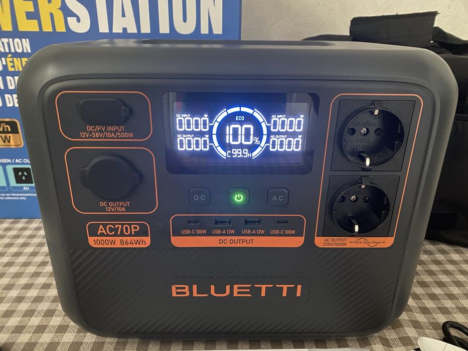 Зарядна станція Bluetti AC70P, 1000 Вт, 864 Вт*год (ДБЖ, UPS)