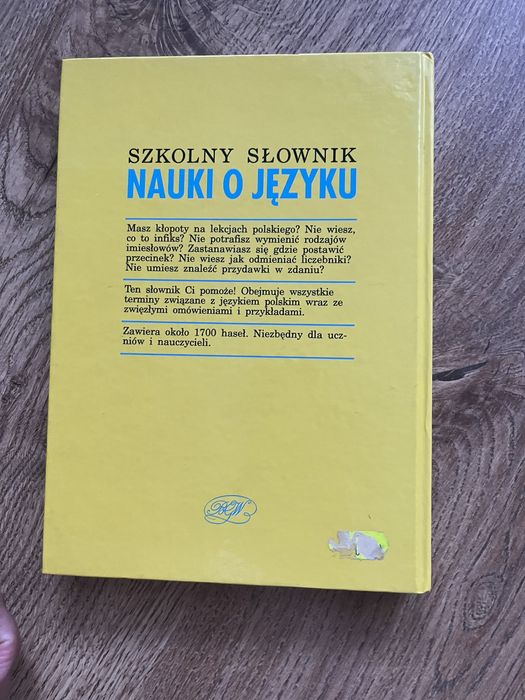 Książka „ Szkolny słownik nauki o języku”
