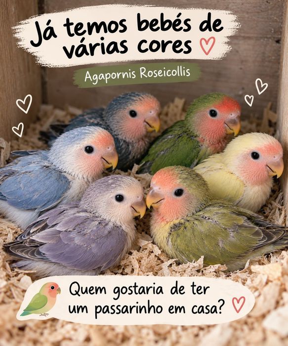 Agapornis roseicollis bebés