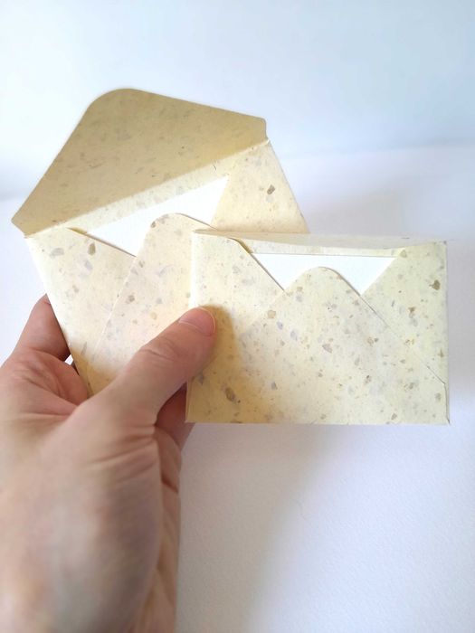Kit de envelopes em papel reciclado de algodão e cartões ACEO Atc papelaria fofa