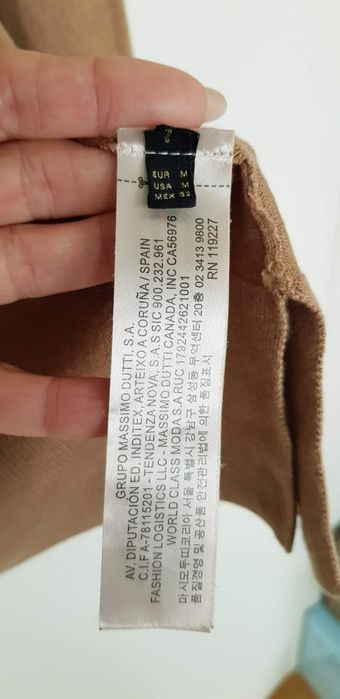 Massimo Dutti, camelowy kardigan/narzutka