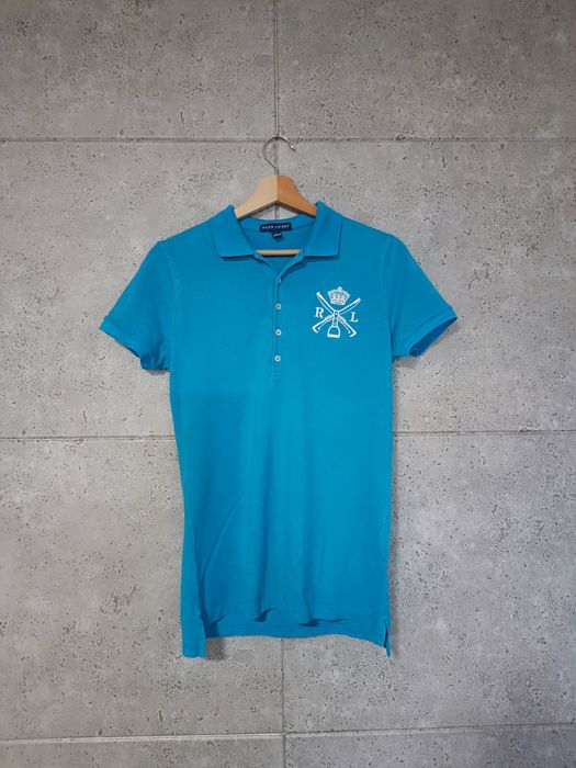 Koszulka polo damska Ralph Lauren niebieska bawelniana