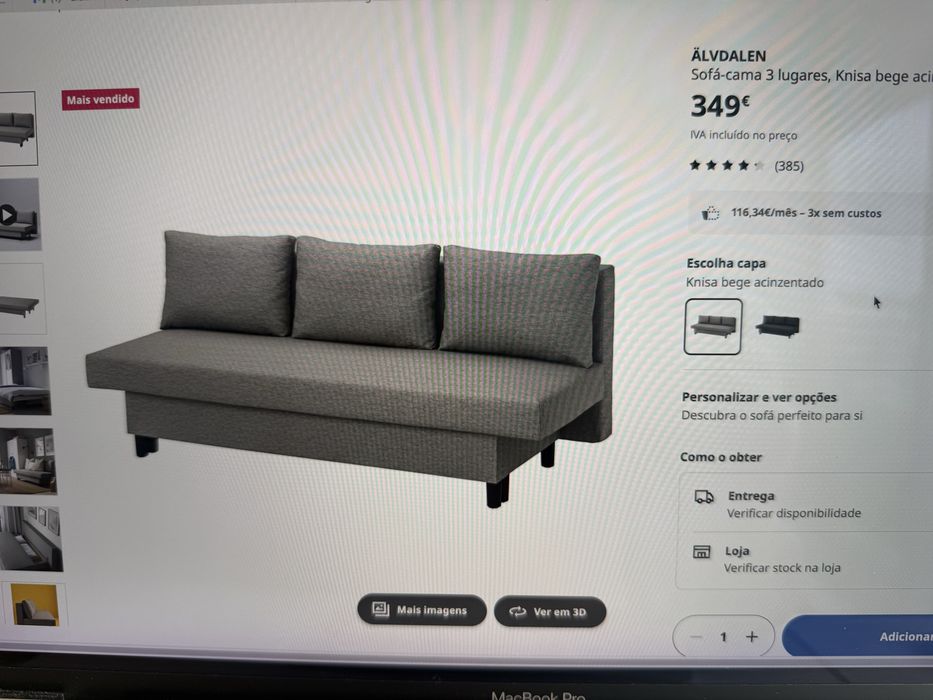 Sofá cama com arrumacao