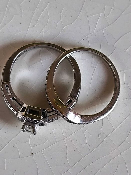 Pierścionek z obrączką i diamentami  VS-SI/H  / certyfikat