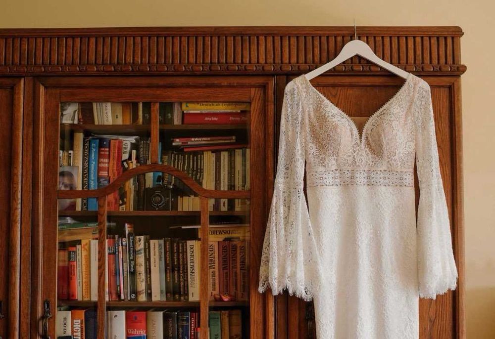Suknia ślubna  | Boho | Koronka | Rozmiar 34/36