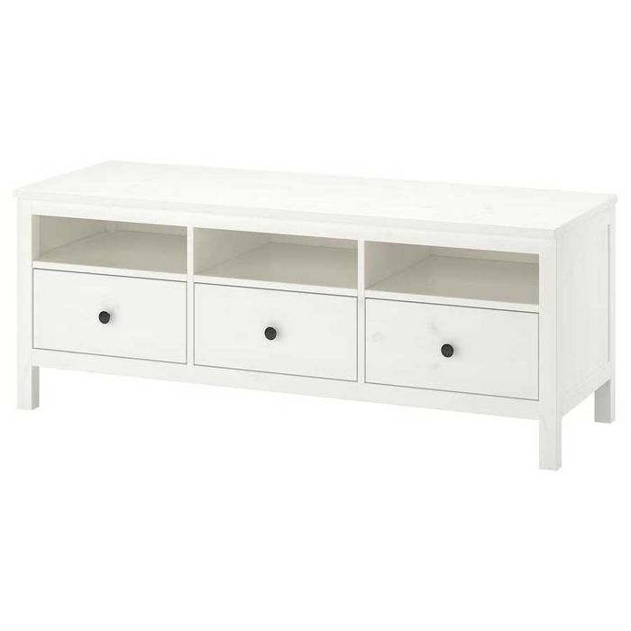 HEMNES Szafka pod TV, biała bejca, 148x47x57