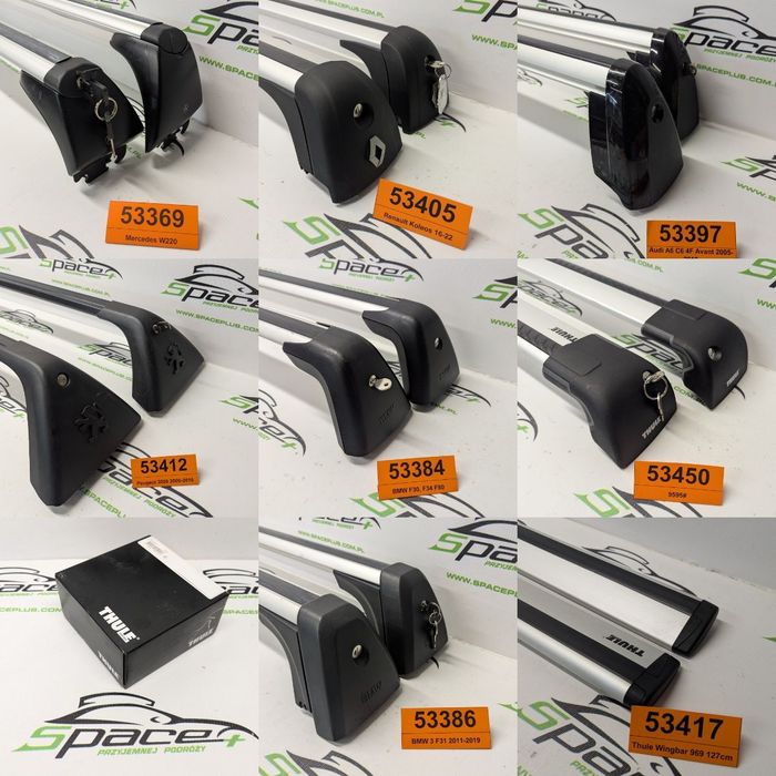 Bagażnik dachowy poprzeczki belki dachowe relingi oryginalne Thule nowe używane