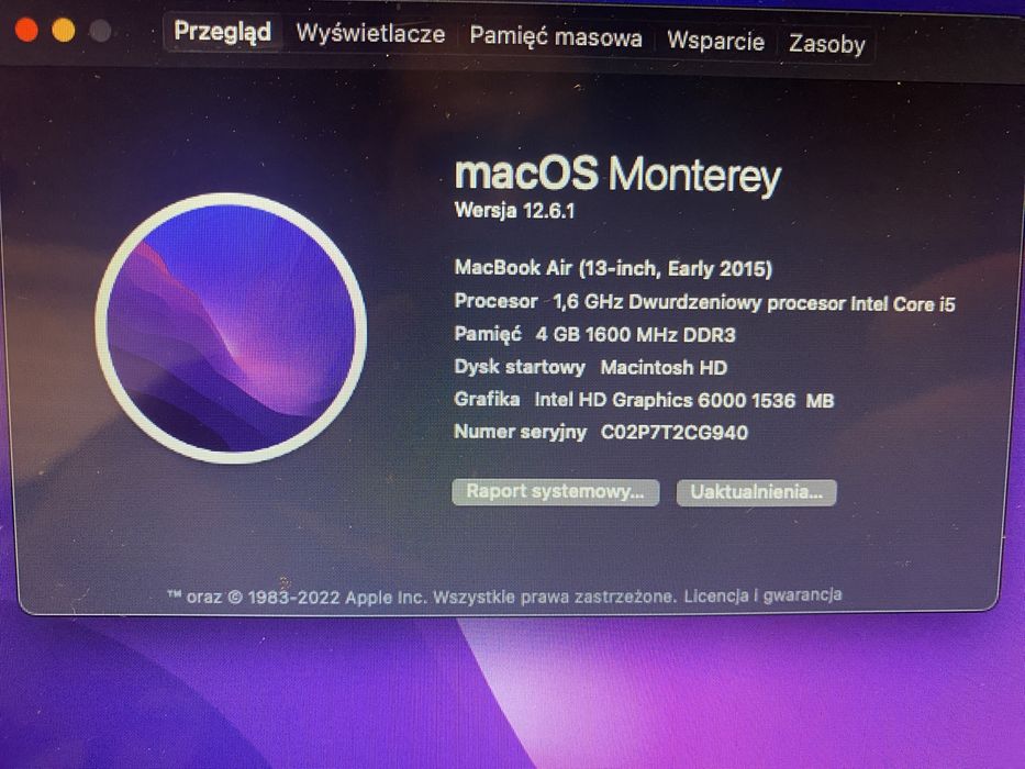 MacBook Air 13.3 A1466/128GB