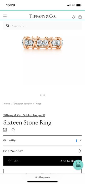 Каблучка з діамантами в стилі Tiffany.