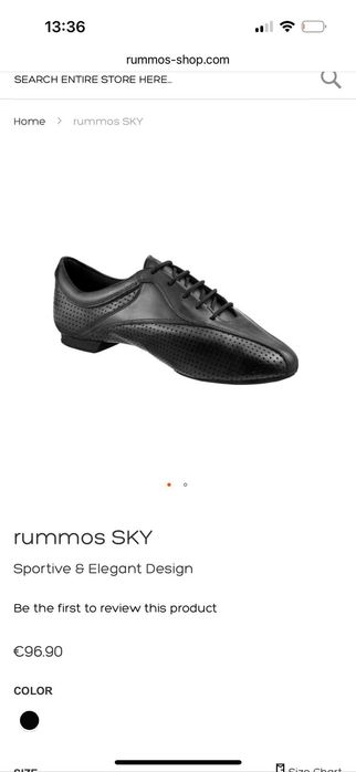 Sapatos para dança latina Rummos SKY, tamanho 36 (23.2 cm)