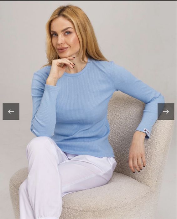 Медичний лонгслів в рубчик