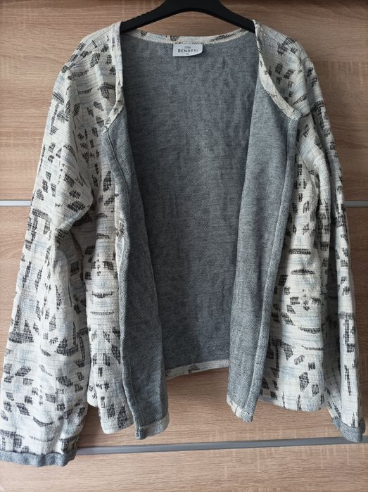 Gina Benotti, sweter/ kardigan, biały/ beżowy w kształty, XXXL