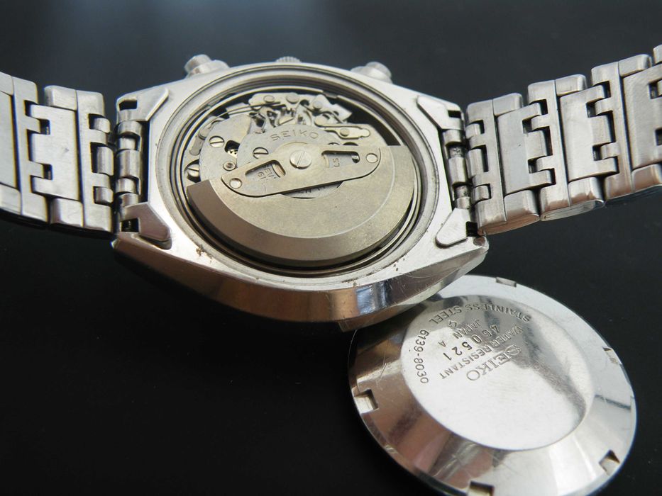 Seiko Chronograph Vintage w Stali z Niebieską Tarczą