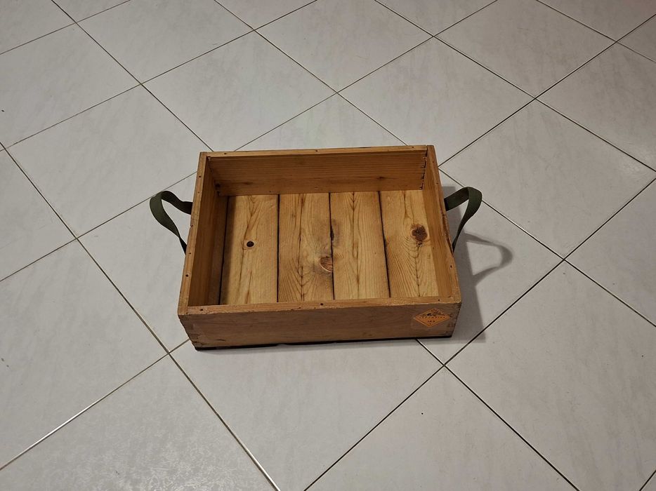 Caixa de munições militares de 7.62mm (G3), VAZIA, decorativa - 1993