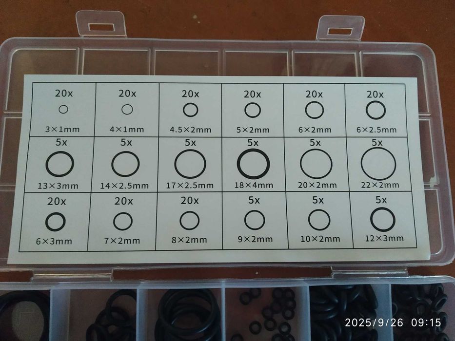 Набір кілець ущільнювачів O-ring 3mm-22mm
