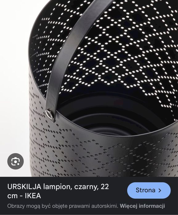 Czarny lampion metalowy URSKILJA IKEA 22cm