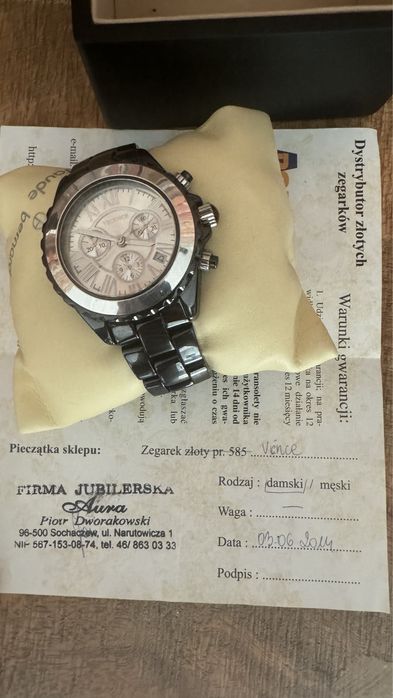 Zegarek Vicence Ceramic Chronograph z 585p zlotą ramka