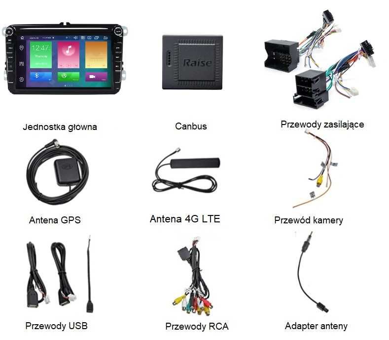 Radio 2din Android VW Volkswagen 8GB Nawigacja, Bluetooth, DSP, Raty