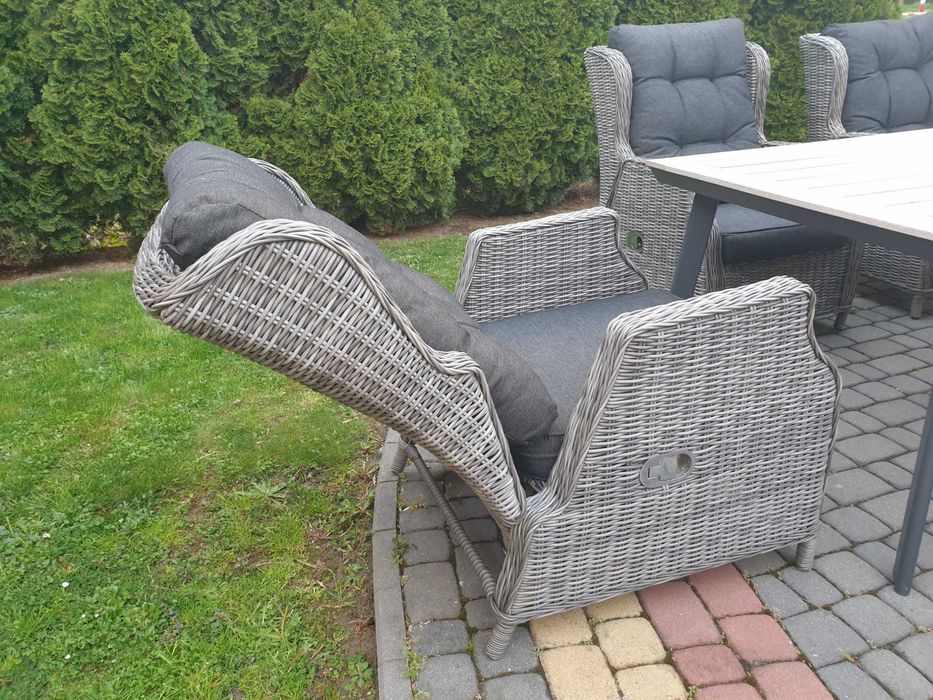 Duży komplet mebli tarasowych stół + 6 krzeseł