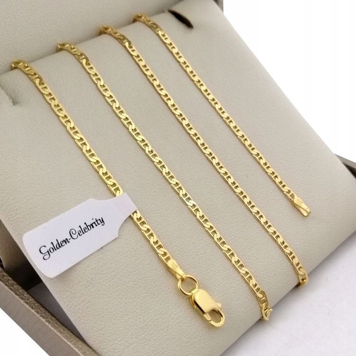 Męski Złoty Łańcuszek Srebro 925/585 Biżuteria Dla Faceta Mężczyzny Pr