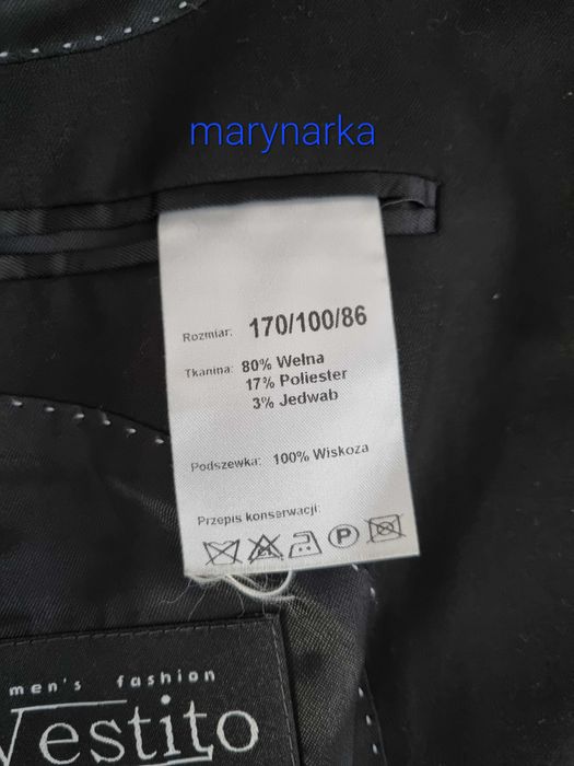 Czarny męski garnitur 170, L