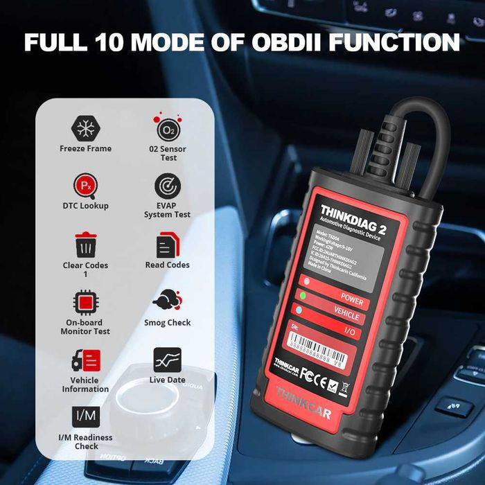 ThinkCar ThinkDiag 2 Maq Diagnóstico OBD todas Marcas/Funções (1 Ano)