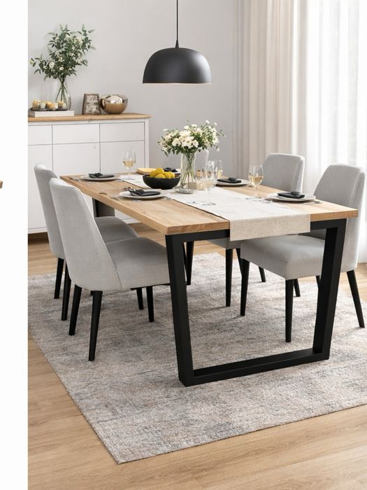 Stół egger dąb halifax naturalny 120x80  loft industrial designerski