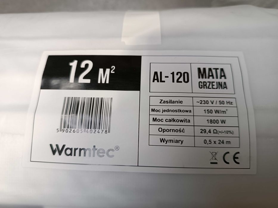 Mata grzejna 12 M2 (1800 W) THERMOVAL