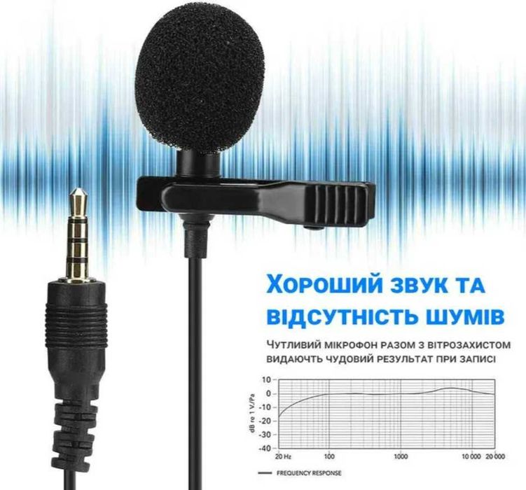 Петличний мікрофон петельний Takstar для смартфона для камери, ПК