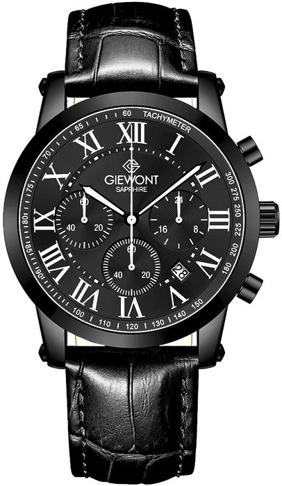 zegarek męski giewont chronograph sapphire czarny gw6260-a3