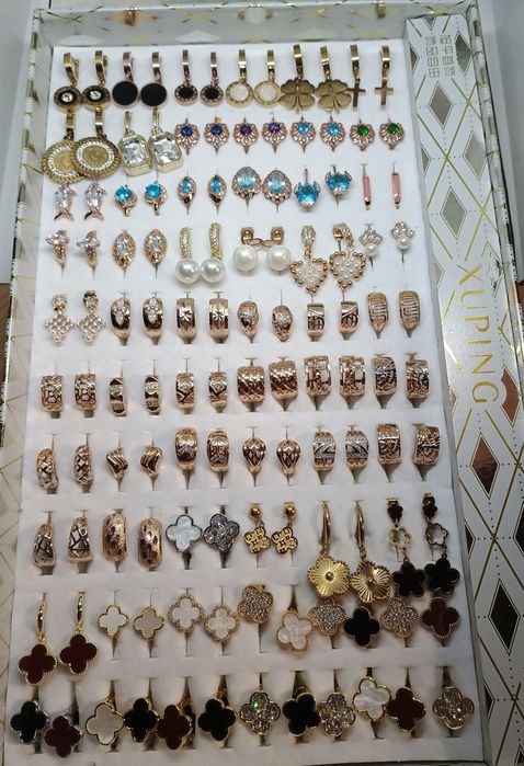 Сережки Xuping медзолото позолота/родій