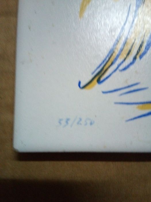 Azulejo Grande Pintura de L. Robalo 1990 numerado (Serigrafia em azule