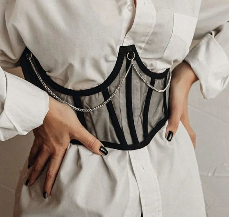 Pasek gorsetowy ,gorset z siateczki z wiązaniem z tyłu XS/S ostatni !