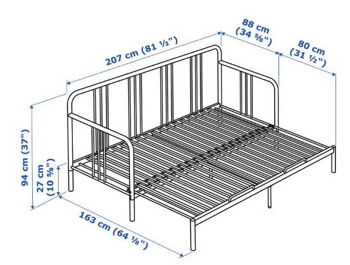 Sofá-cama em metal, preto da IKEA em excelente estado