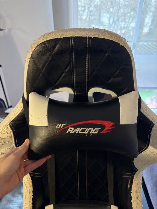 Cadeira BT Racing Preta e Branca