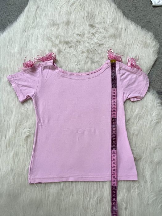 Różowy crop top na ramiączkach dziewczęcy vintage 4 lat 104 cm