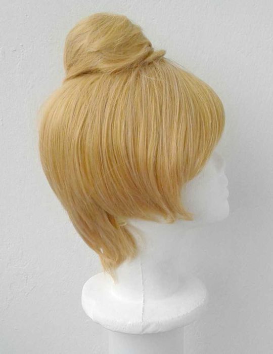 Dzwoneczek Tinker Bell żółta peruka z kokiem koczkiem blond żółty wig