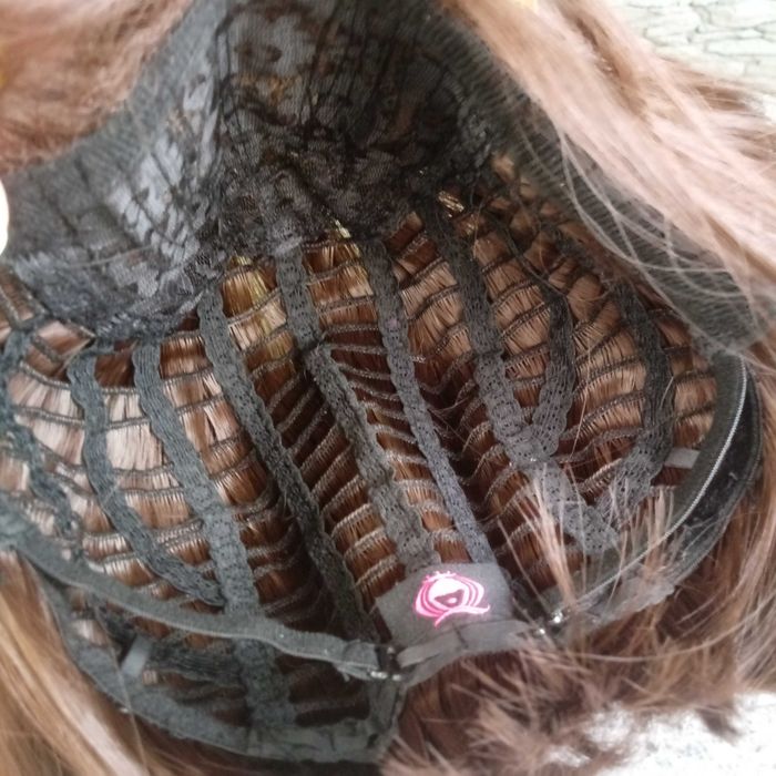 Peruka z grzywką, lolita, krótka, do cosplay, brązowa