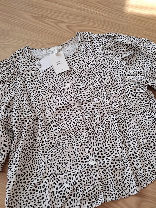 Стильна нова льняна блуза h&m